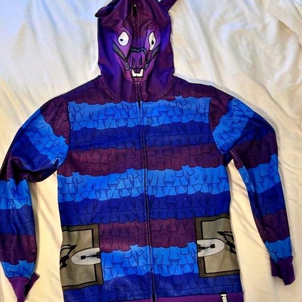 Fortnite purple hoodie in excellent condition with blue and purple Large Boys